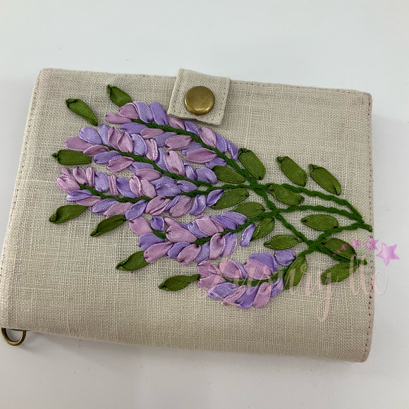 Lavender Embroidery Passport Wallet & Silk Mask, Wedding Gift,Versatile Washable - Picture 3 of 15